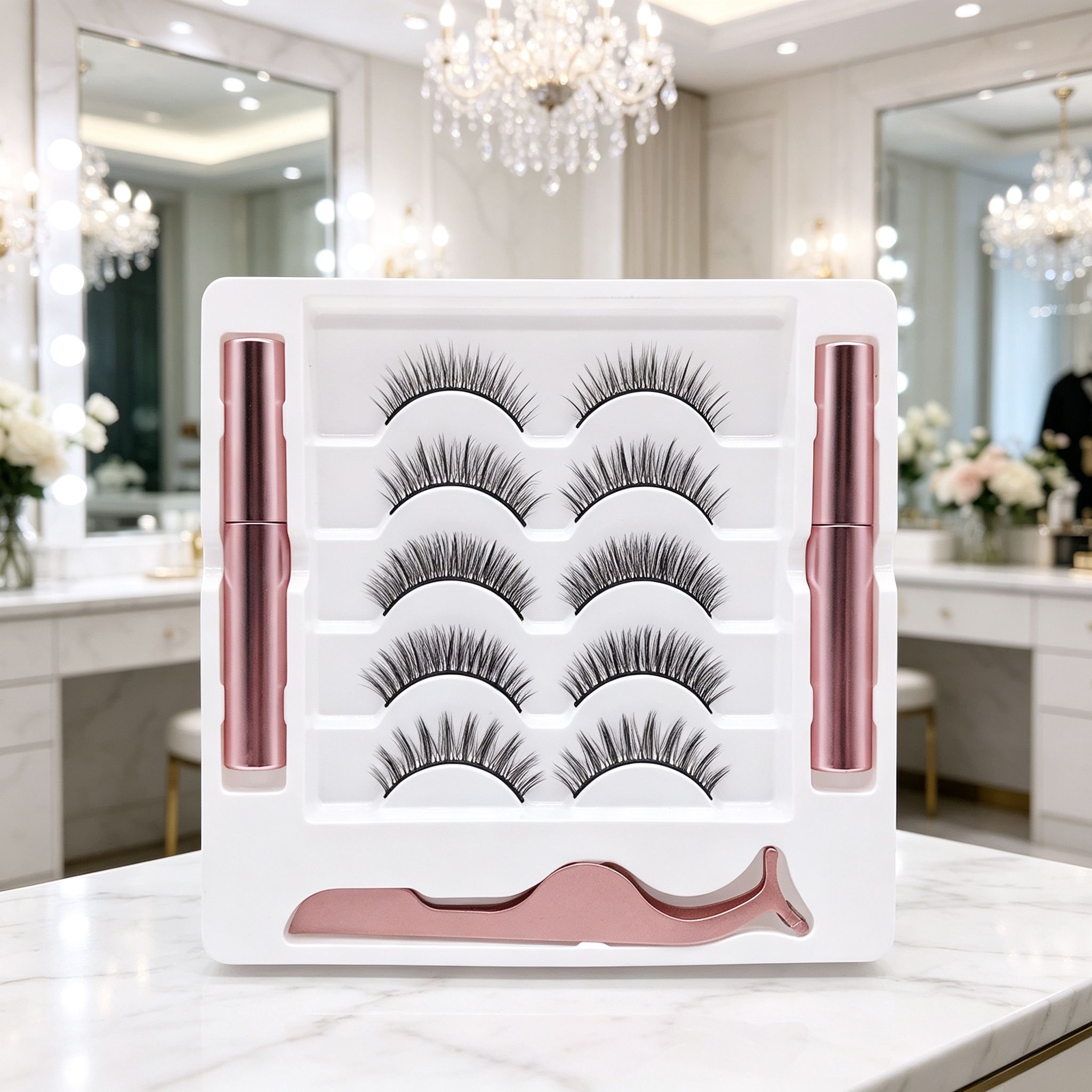 false eyelash kit Pre-Glued Lash Full Strip Half Band No Glued Lashes